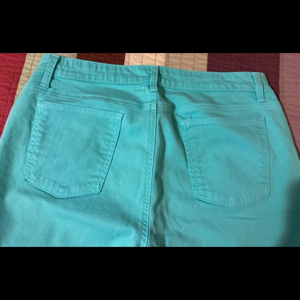 Eileen Fisher turquoise straight leg pants